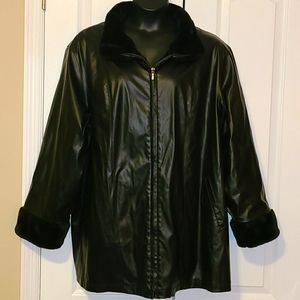 NEW✂️💲DROP-EXQUISITE Faux Leather & Fur 3Xsz p🧥